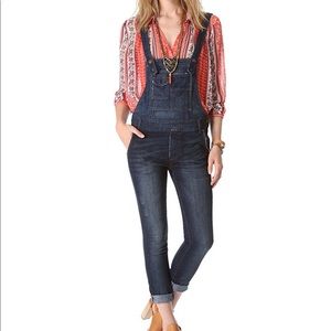 Free People Distressed Slim Fit Overalls